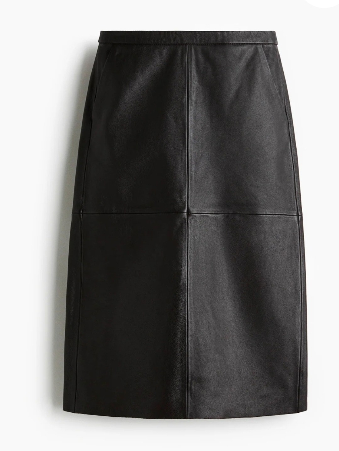 H&M Leather Skirt Womens Size 14 Dark Brown Leather Pencil Midi NWT $329