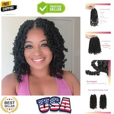 Pre-twisted Passion Twist Crochet Hair 10 Inch Short Pre-looped Crochet Passi...