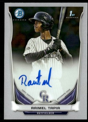 Raimel Tapia 2014 Bowman Chrome Prospect Autographs #BCAP-RT - Colorado Rockies