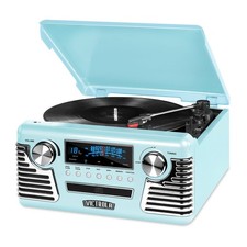 Victrola Haley Retro Bluetooth Record Player  Multimedia Center with Built-i...