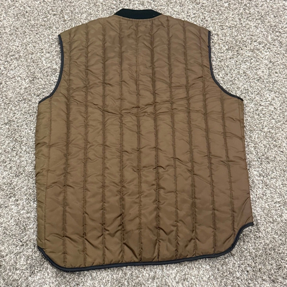 TRUE VINTAGE 70s Sears Work Leisure Quilted Puffer Vest Brown Collared Mens L - Image 4 of 4