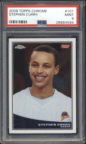2009 Topps Chrome Basketball #/999 Stephen Curry ROOKIE #101 PSA 9 WARRIORS MINT