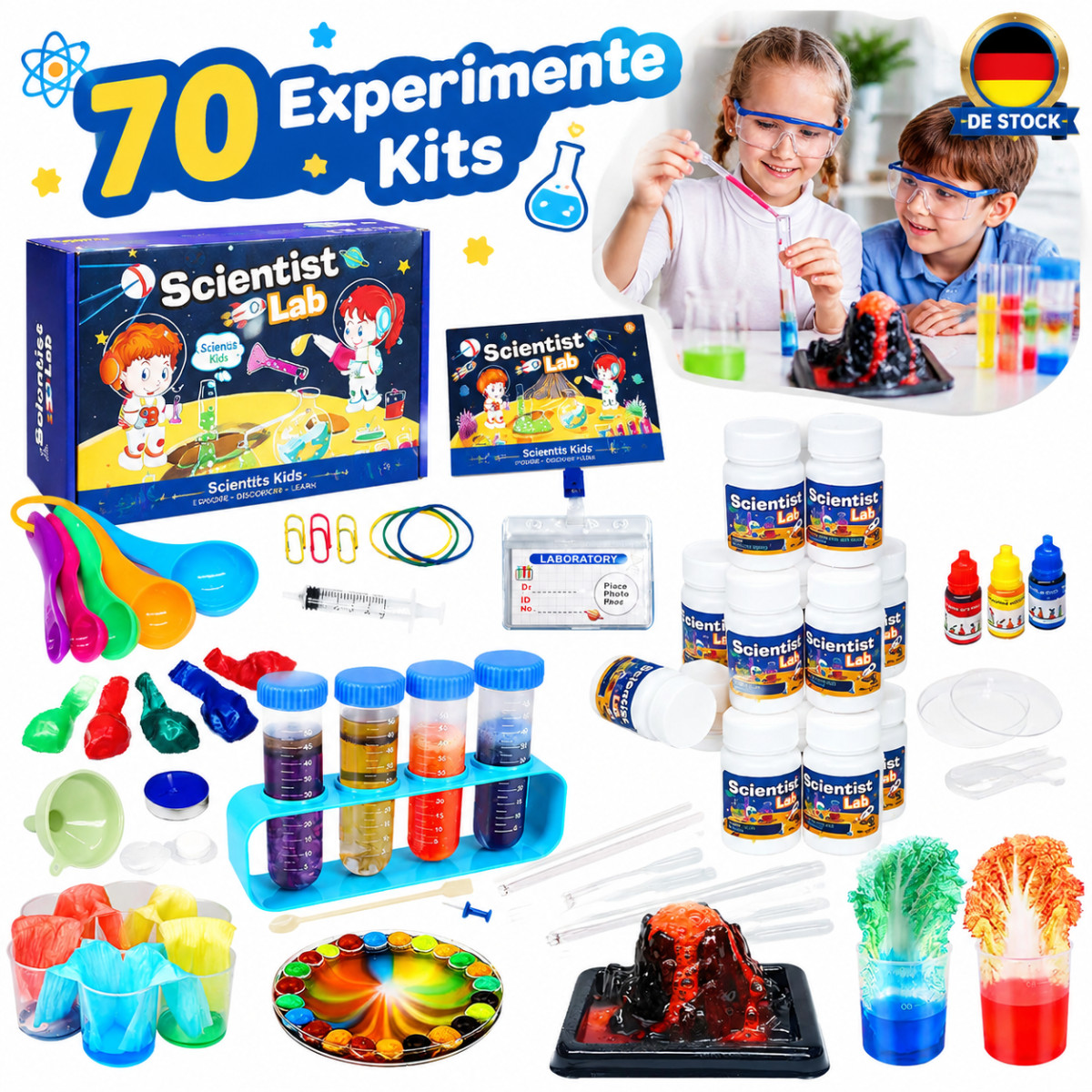 Wissenschaftsspielzeug STEM-Aktivitäten 70 Experimente mit Anleitung Spielzeug