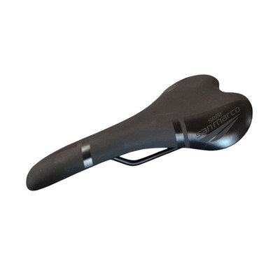 SAN MARCO Sattelhalterung aus glattem Leder, Carbon/Stahl, Schwarz