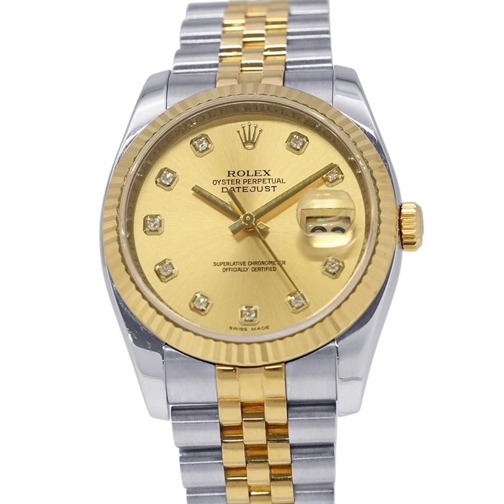 Rolex — ROLEX Datejust 36mm Stainless Steel/18KYG Champagne Dial 116233G