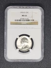 1953-D WASHINGTON 25c QUARTER NGC MS65 Brown Label