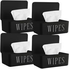 Singhoow 4 Pack Baby Wipes Dispenser Refillable Wipe Holder with Lid Toilet W...