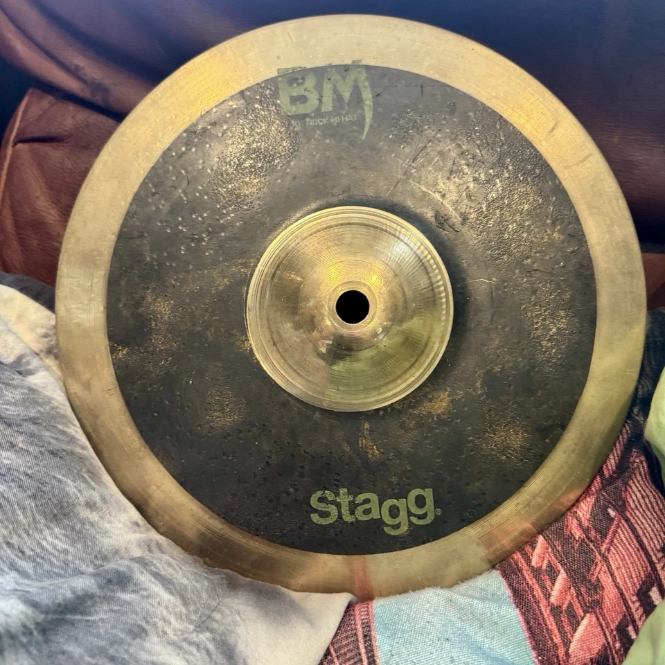 Stagg BM Black Metal Rock Hi-Hat Cymbal Pair Set 10" Mini Hats #CA4 - Image 2 of 4