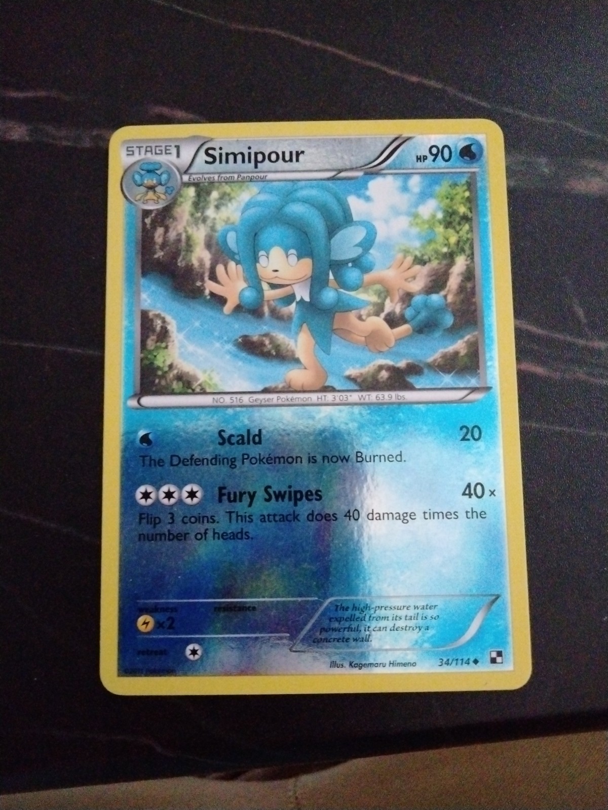 Pokemon TCG Simipour - 34/114 - Reverse Holo - Black & White 1: (Base Set)