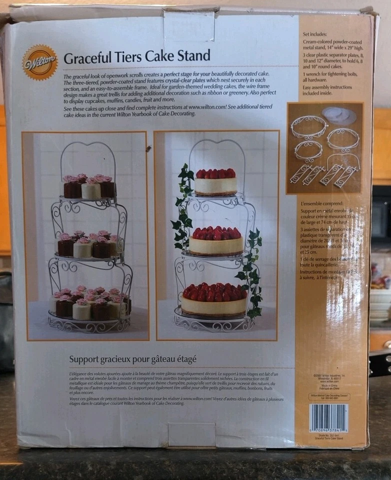 Soporte para pasteles Wilton Graceful Tiers nuevo en caja Foto 4 de 4