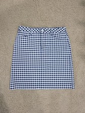 Talbots Blue And White Gingham Denim Skirt Size 8 NWT