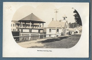 574 c1910 RPPC Photo Postcard Band Stand & Church North Dana Mass Quabbin Town