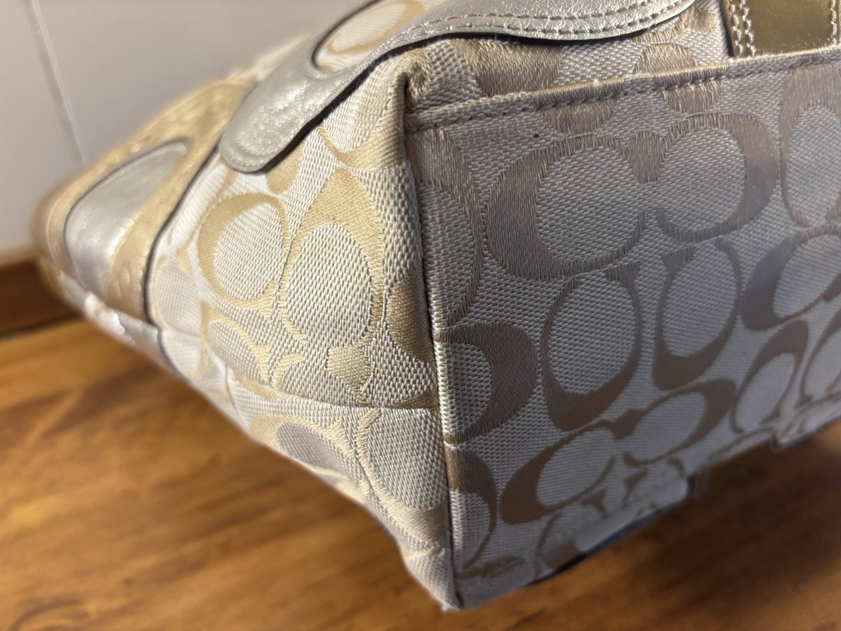 Coach Carly Y2K Large Circular Patchwork Shoulder Bag Metallic 