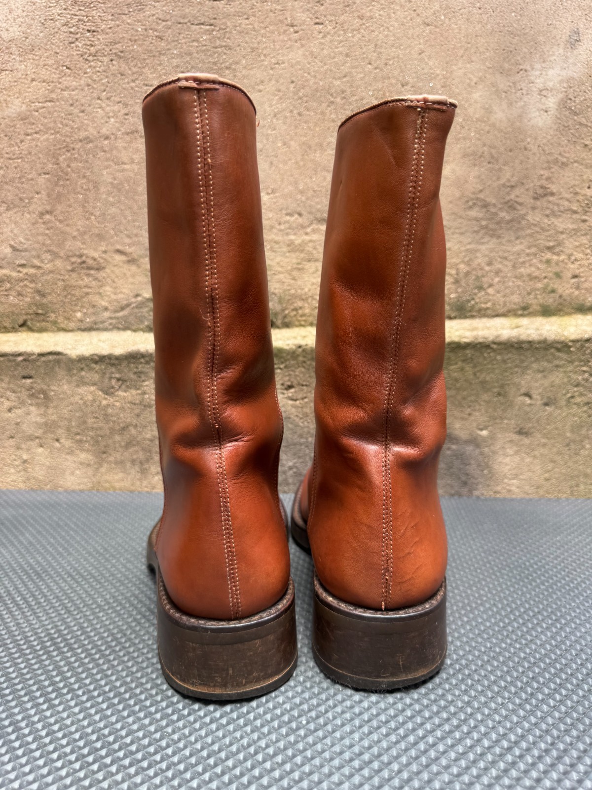 Rare Buttero Italy Red Black Leather Western Biker Boots Men's EU 41 | US 8 image 8