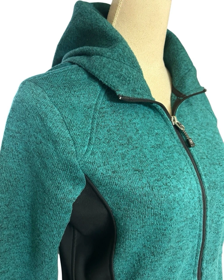 Zeroxposure Women's M  Hooded Full Zip Pocket Jasper Teal Green Black Jacket - Image 4 of 4