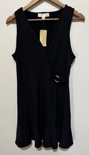 Michael Kors Women's Sleeveless Black Knee Length Dress Size M. Side Cinch NWT
