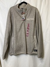 New Men  s Eddie Bauer Tan Sweater 1/4 Zip Pullover Fleece Sweatshirt Sz XXL