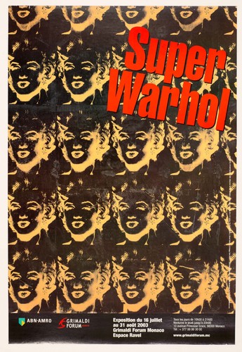 SUPER WARHOL ANDY WARHOL RETROSPECTIVE IN MONACO 2003 20 MARILYNS ON LINEN - Picture 2 of 3