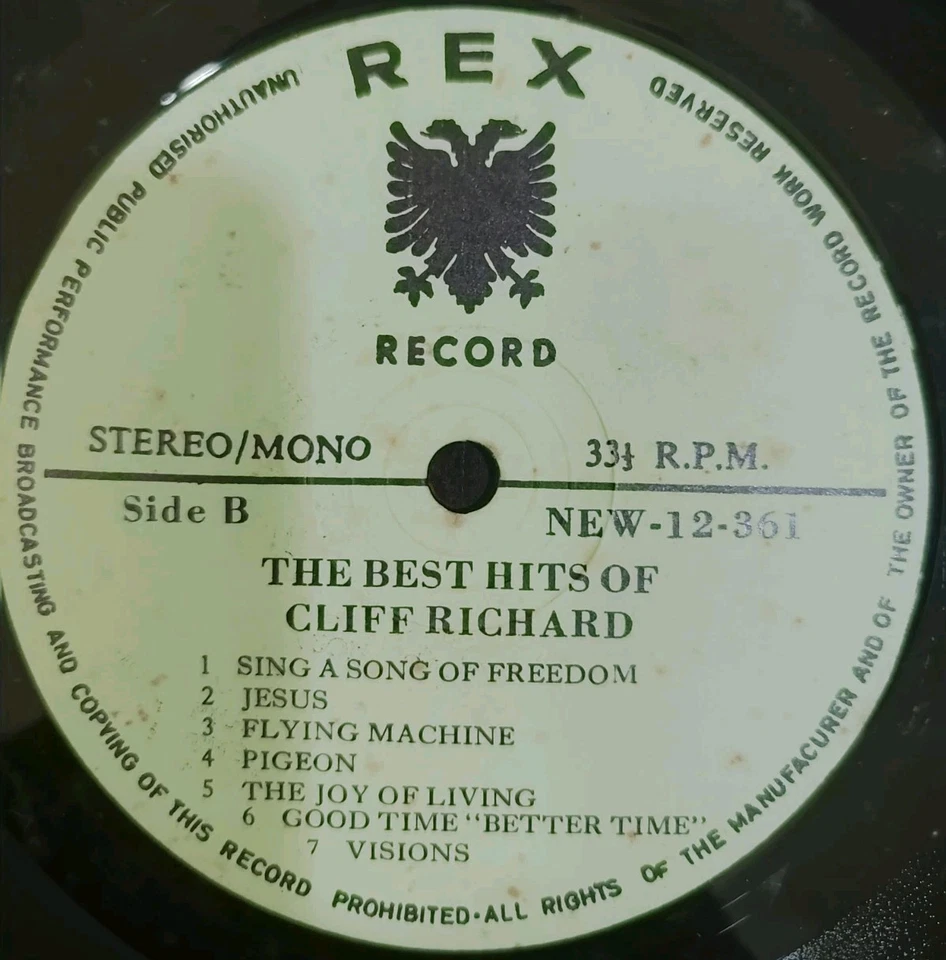 Cliff Richard-The best of Cliff/ 20 Hits - Ultra rare MALAYSIA only LP not cd - Image 3 of 4