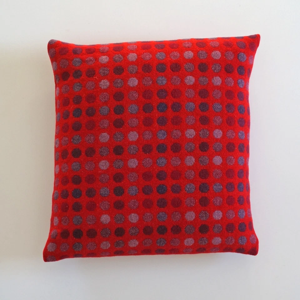 2 No. Melin Tregwynt Large Lambswool Cushions In Red - Mondo Spot + Maddison - Image 3 of 4