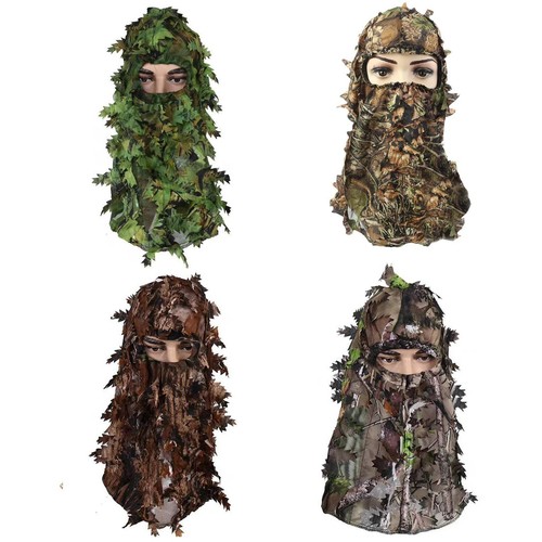 Camouflage Leafy Hat 3D Full Face Mask Headwear Camo Hunter Hunting Accessories - 第 1/10 張圖片