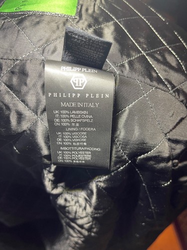 Philipp Plein Leather Jacket Mens XL Black - Picture 10 of 13