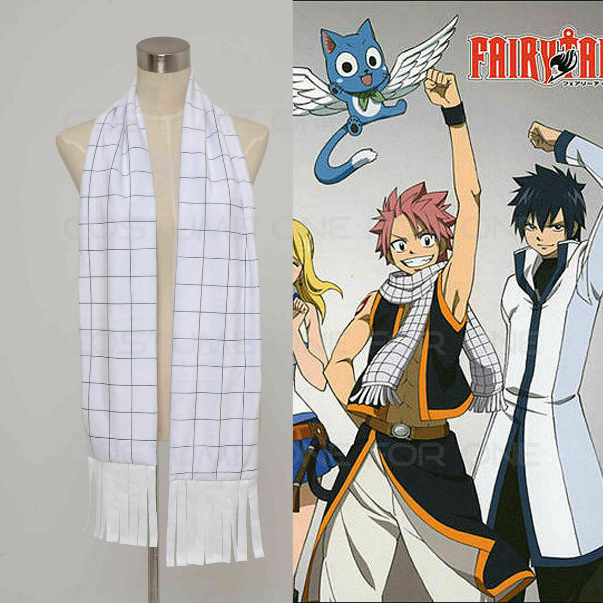 FAIRY TAIL Natsu Dragneel Cosplay Anime Costume Uniform Scarf 2