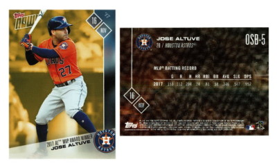 JOSE ALTUVE 2017 AL MVP AWARD WINNER HOUSTON ASTROS TOPPS NOW