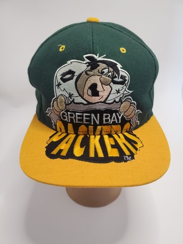 Vintage Green Bay Packers Snapback Hat Cap Team NFL 90s VTG Flintstone Rare! - Picture 2 of 8