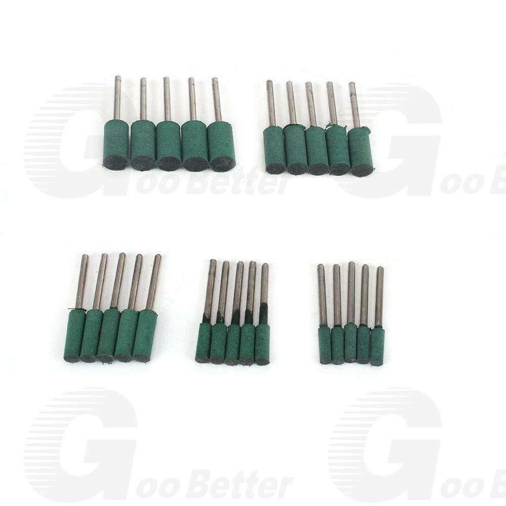 100PCS Rubber Grinding Head Polishing Burr Bit Mounted Kit For Dremel 1/8" Shank