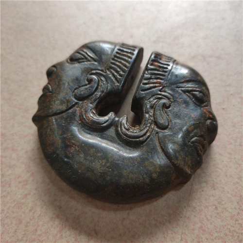 Tibet Hongshan Culture Natural Meteorite Iron Stone Statues Sculptures Pendant - Picture 2 of 5