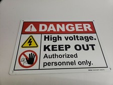DANGER High Voltage KEEP OUT Sign 7" X 10" Rust Free Aluminum 