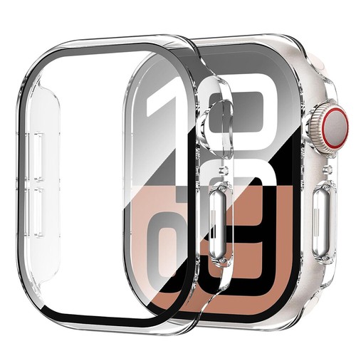 Do Apple Watch Series 10 Etui Twardy PC Zderzak Pełna pokrywa Szklana osłona ekranu - Zdjęcie 10 z 13