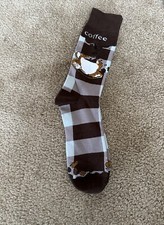   Coffee  Novelty Unisex Crew Socks Brown One Size