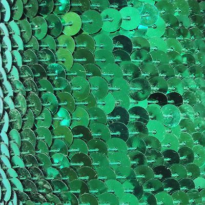 Emerald Green Sequin Trim 6mm 1/4'' wide stitched, strung by the yard 15'