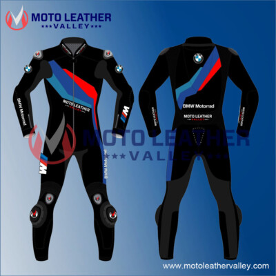 BMW Motorrad One Piece Leather Racing Motorbike Suit Black Mens All Sizes 