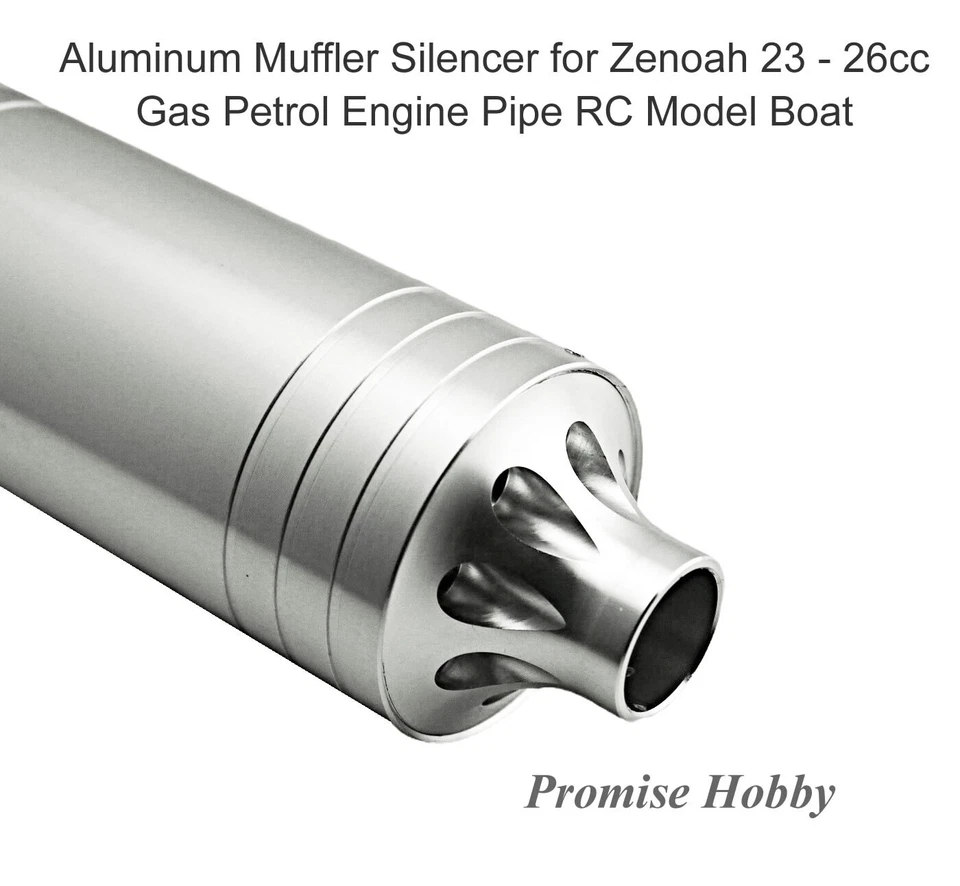 Aluminum Muffler Silencer for Zenoah 23 - 26cc Gas Petrol Engine Pipe RC Boat - Image 4 of 4