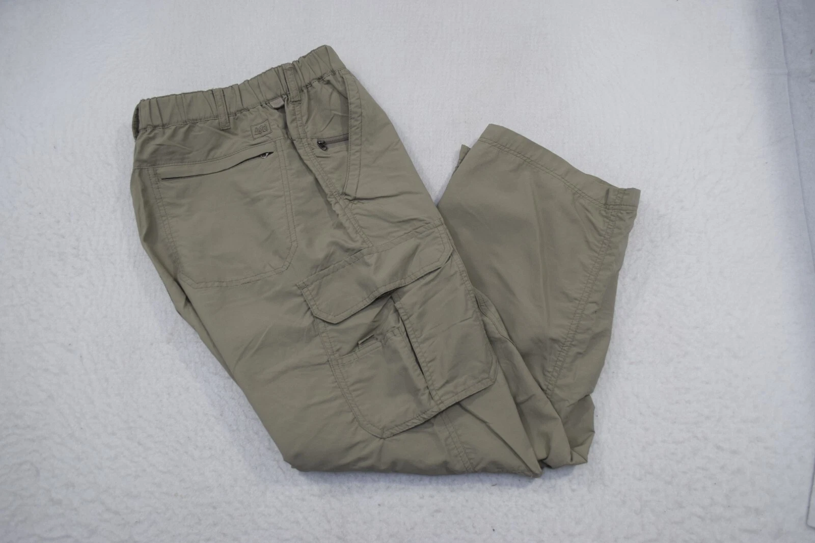 REI Cargo Pants Beige 100% Nylon Hiking Camping Mens Size Large x 26***