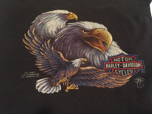 Vintage Harley Davidson Brooklyn New York EAGLE 3D EMBLEM Tank Top LADIES 80's   - Picture 3 of 5