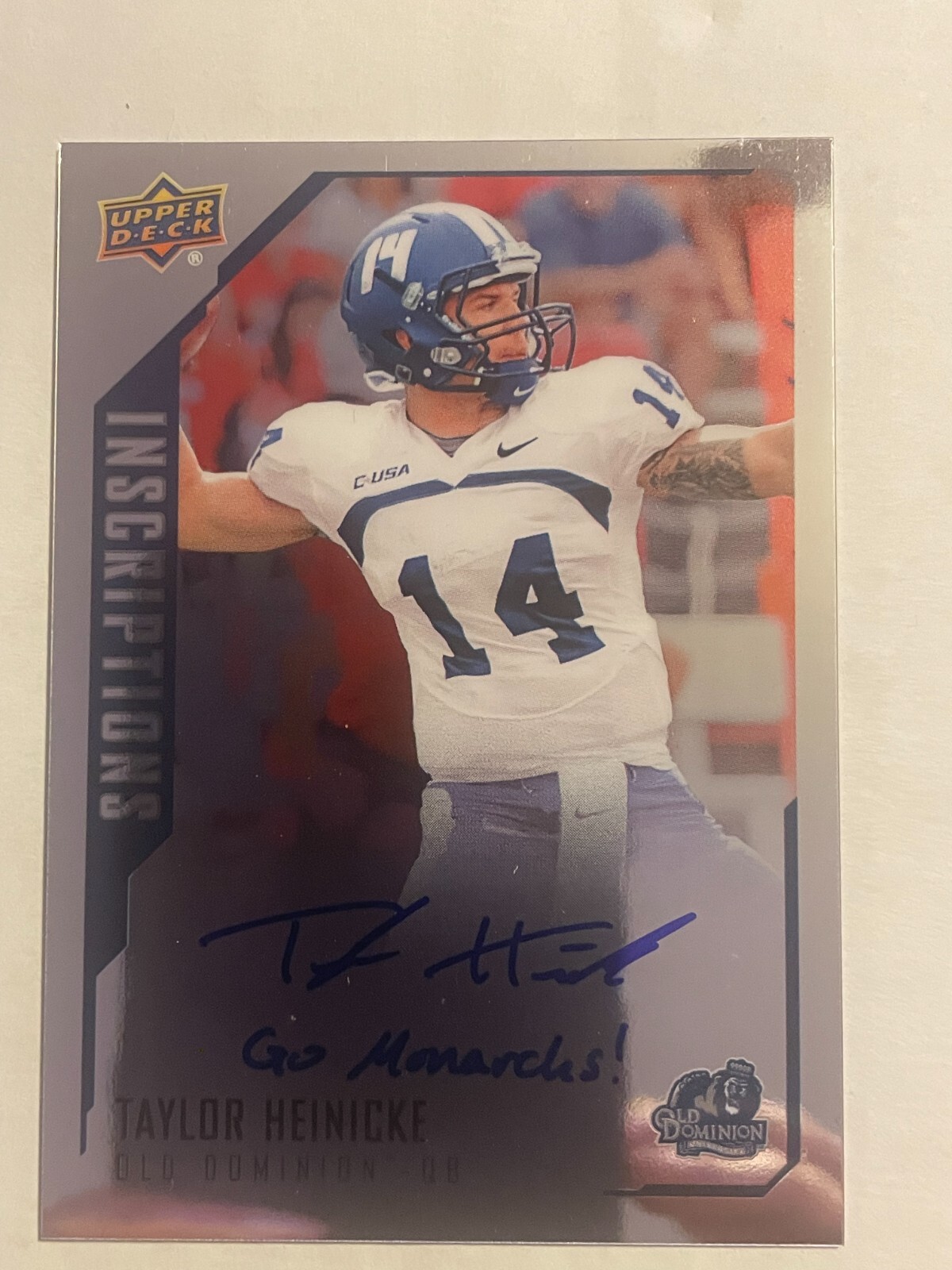 Taylor Heinicke Upper Deck Inscriptions #TH Base