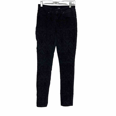 YMI Womens Juniors Size Skinny Jeans Black Velvet Damask