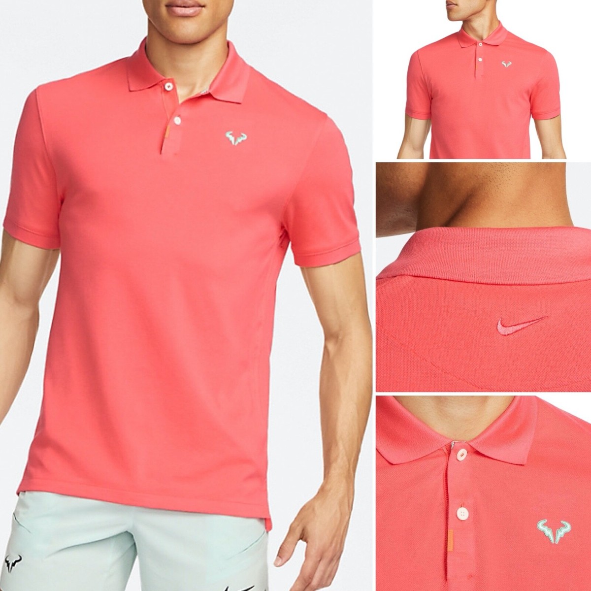 NWT Nike Court Men's Rafa RF Nadal Slim-Fit Tennis Polo DD8532 850