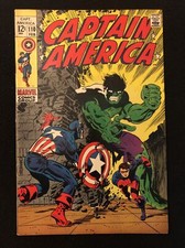 CAPTAIN AMERICA 110 4.5 STERANKO DOUBLE BOARD HULK SUB CREASE MARVEL 1969 JK