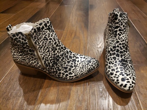 white leopard print boots