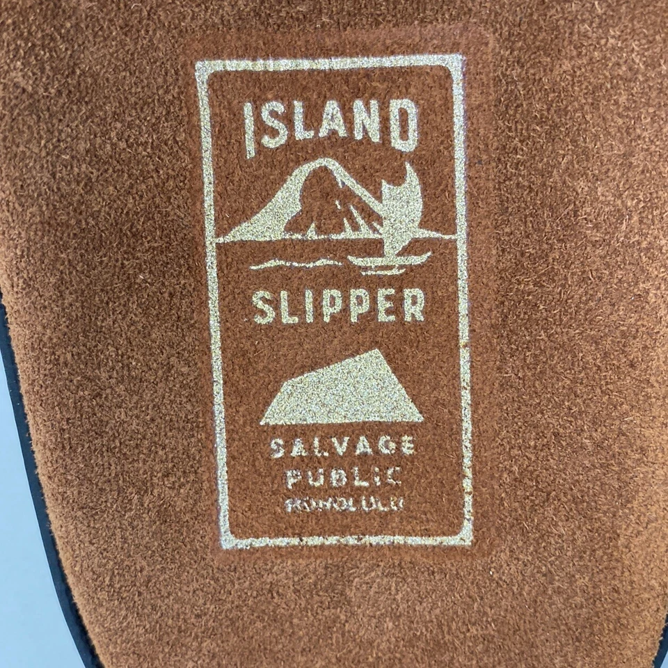 Zapatilla Island Pro Hecha a Mano en Cuero Hawaiano Piel de Toro Tobogán Para Hombre Talla 7 Foto 3 de 4