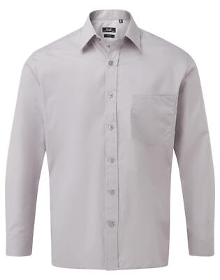 Herren Popelin Langarmhemd Men´s Long Sleeve Shirt Uni Businesshemd Freizeithemd