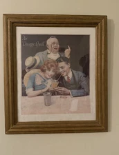 Vintage Norman Rockwell Orange Crush AD PRINT Framed Under Glass 23” x 19” Nice
