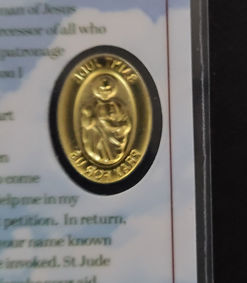 Prayer Robe ST. JUDE Laminated Prayer Card Holy Card with Gold-Toned Medal | St ...