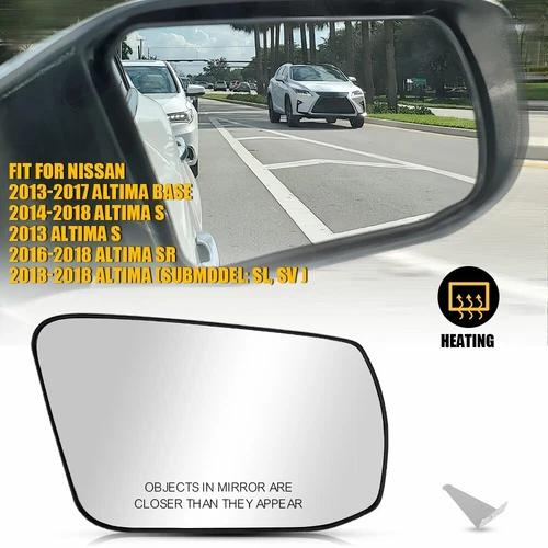 Rear View Heated Glass Mirror Right Passenger Side For 2013-2018 Nissan Altima