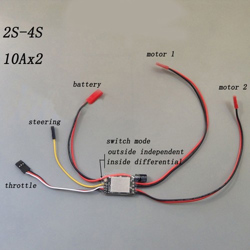 Für RC Flugzeug Boot Auto Brushed Regler Mixed Control Speed Controller ESC 10Ax2 - Bild 2 von 4